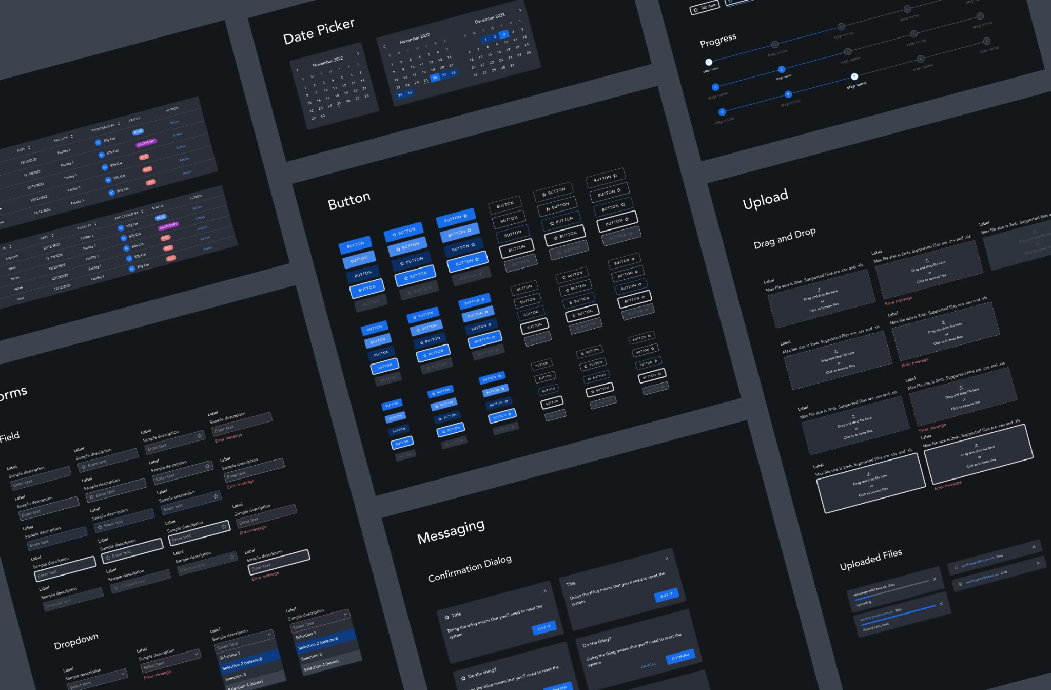 Baby Design UI dark mode design system
